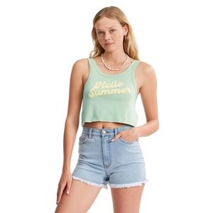 NWT!! Billabong Greetings from Paradise "Hello Summer" Crop Tank Top Size XL